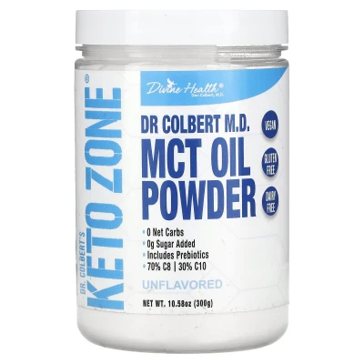 Divine Health - Dr. Colbert's Keto Zone | MCT Oil Powder | Unflavored | 10.58 oz (300 g)
