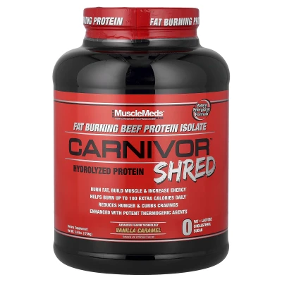 MuscleMeds - Carnivor™ Shred | Hydrolyzed Protein | Vanilla Caramel | 3.8 lbs (1 | 736 g)