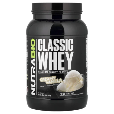 NutraBio - Classic Whey Protein | Creamy Vanilla | 2 lbs (907 g)