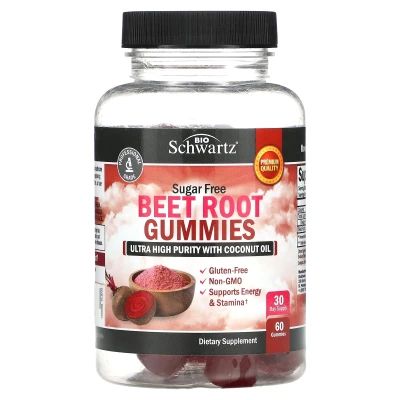 BioSchwartz - Beet Root Gummies | Sugar Free | 60 Gummies (250 mg per Gummy)