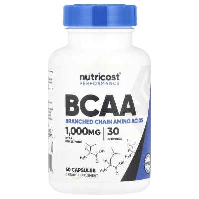 Nutricost - Performance | BCAA | 60 Capsules (500 mg per Capsule)