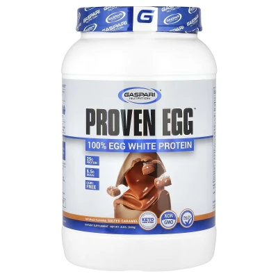 Gaspari Nutrition - Proven Egg™ | 100% Egg White Protein | Salted Caramel | 2 lbs (900 g)