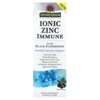 Nature's Answer - Ionic Zinc Immune with Black Elderberry | 4 fl oz (120 ml)