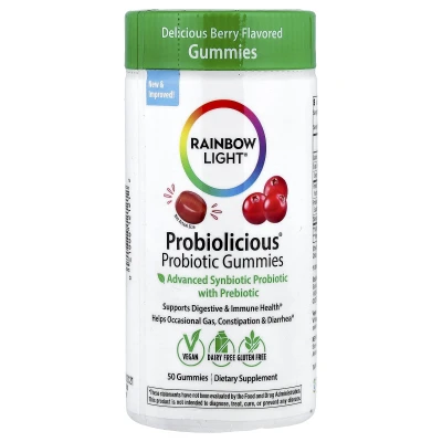 Rainbow Light - Probiolicious Probiotic Gummies | Delicious Berry | 50 Gummies