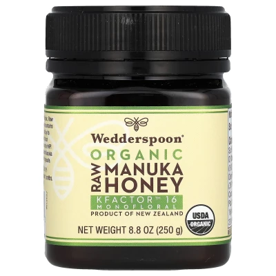 Wedderspoon - Organic Raw Manuka Honey | KFactor 16 | 8.8 oz (250 g)