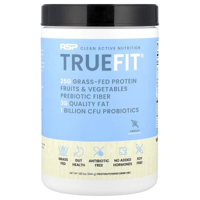 RSP Nutrition - TrueFit® | Grass-Fed Protein Powder Drink Mix | Vanilla | 1.85 lbs (840 g)