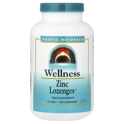 Source Naturals - Wellness Zinc Lozenges™ | Peach-Raspberry | 120 Lozenges
