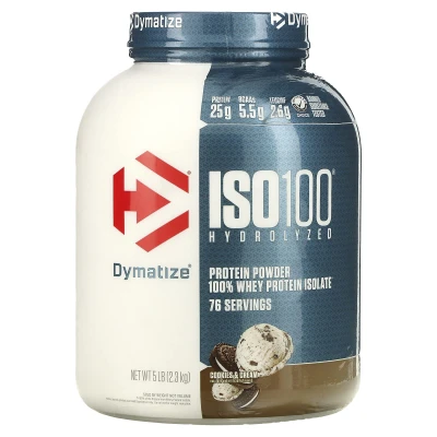 Dymatize - ISO100® Hydrolyzed | 100% Whey Protein Isolate | Cookies & Cream | 5 lb (2.3 kg)