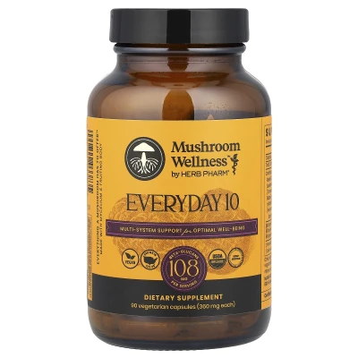 Herb Pharm - Mushroom Wellness™ | Everyday 10 | 90 Vegetarian Capsules