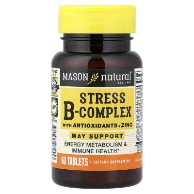 Mason Natural - Stress B-Complex with Antioxidants + Zinc | 60 Tablets