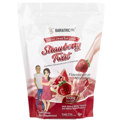 BariatricPal - Calcium Citrate Soft Chews | Strawberry Twist | 90 Soft Chews
