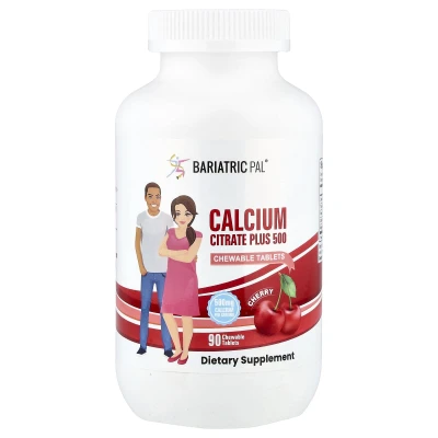 BariatricPal - Calcium Citrate Plus 500 | Cherry | 90 Chewable Tablets
