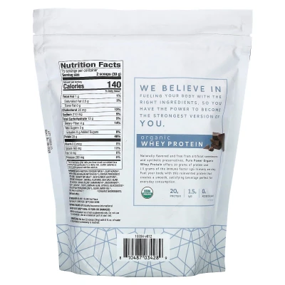 Dr. Mercola - Pure Power | Organic Whey Protein | Chocolate | 1 lb 4.6 oz (585 g)