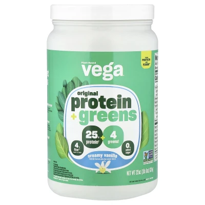Vega - Plant-Based Protein + Greens | Creamy Vanilla | 1 lb 6 oz (624 g)