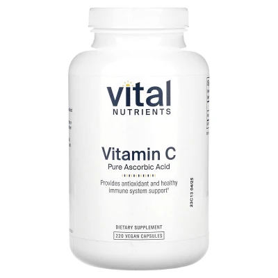 Vital Nutrients - Vitamin C Pure Ascorbic Acid | 220 Vegan Capsules
