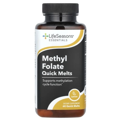 LifeSeasons - Methyl Folate Quick Melts | Lemon | 60 Quick Melts (1 | 660 mcg per Melt)