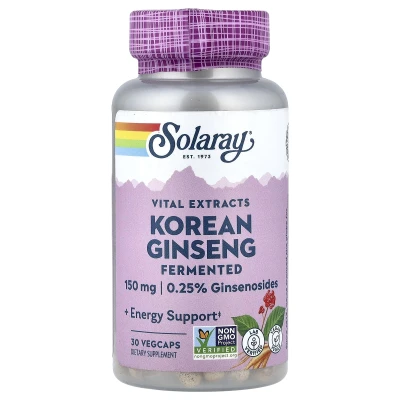 Solaray - Vital Extracts | Fermented Korean Ginseng | 150 mg | 30 VegCaps