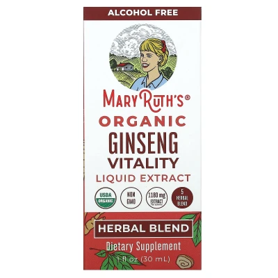 MaryRuth's - Organic Ginseng Vitality Liquid Extract | Alcohol Free | 1 fl oz (30 ml)