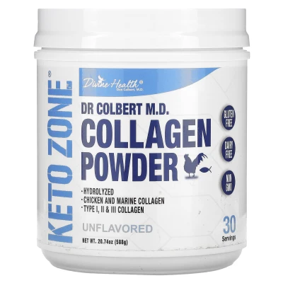 Divine Health - Dr. Colbert's Keto Zone | Collagen Powder | Unflavored | 20.74 oz (588 g)