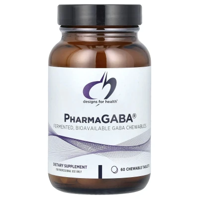 Designs For Health - PharmaGABA® | 60 Chewable Tablets (100 mg per Tablet)