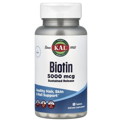 KAL - Biotin | Sustained Release | 5000 mcg | 60 Tablets