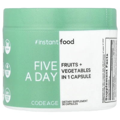 Codeage - Five A Day | Fruits + Vegetables in 1 Capsule | 30 Capsules