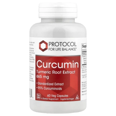 Protocol for Life Balance - Curcumin | Turmeric Root Extract | 665 mg | 60 Veg Capsules
