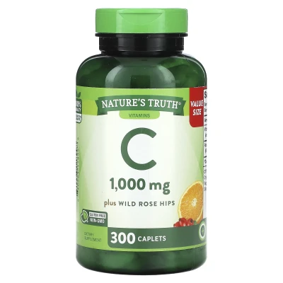 Nature's Truth - Vitamin C Plus Wild Rose Hips | 1000 mg | 300 Caplets