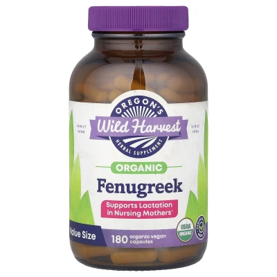 Oregon's Wild Harvest - Organic | Fenugreek | 180 Vegan Capsules (500 mg per Capsule)