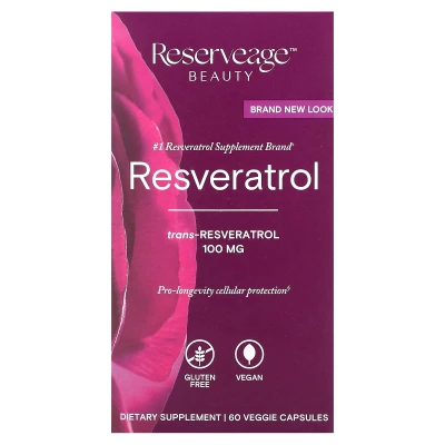 Reserveage Beauty - Resveratrol | 100 mg | 60 Veggie Capsules
