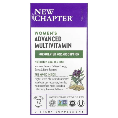 New Chapter - Women's Advanced Multivitamin | 72 Vegetarian Tablets