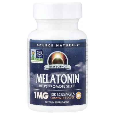 Source Naturals - Melatonin | Source Naturals - Melatonin | Orange | 1 mg | 100 Lozenges| 1 mg | 100 Lozenges