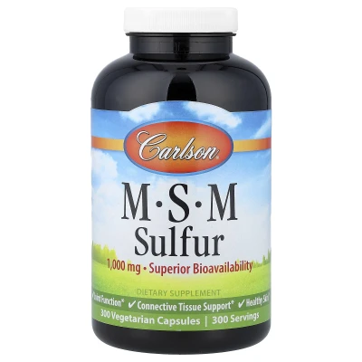 Carlson - MSM Sulfur | 300 Vegetarian Capsules
