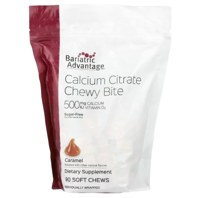 Bariatric Advantage - Calcium Citrate Chewy Bite | Sugar-Free | Caramel | 90 Soft Chews