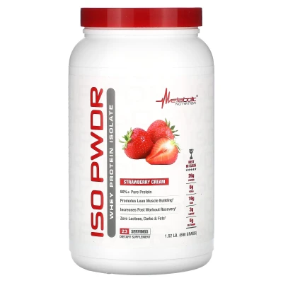 Metabolic Nutrition - ISOpwdr | Whey Protein Isolate | Strawberry Cream | 1.52 lbs (690 g)