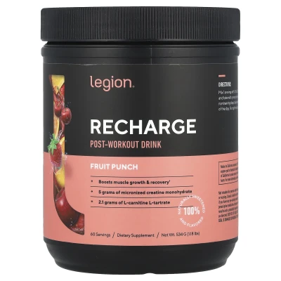 Legion Athletics - Recharge | Post-Workout Drink | Fruit Punch | 1.18 lbs (534 g)