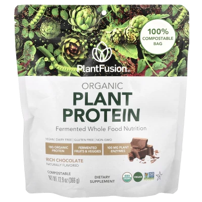 PlantFusion - Organic Plant Protein | Rich Chocolate | 12.9 oz (366 g)