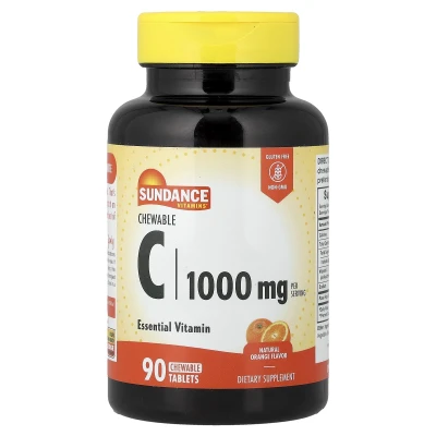 Sundance Vitamins - Chewable C | Natural Orange | 90 Chewable Tablets (500 mg per Tablet)