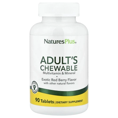 NaturesPlus - Adult's Chewable Multivitamin & Mineral | Exotic Red Berry | 90 Tablets