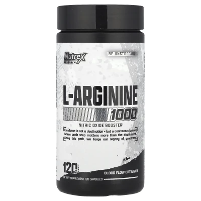 Nutrex Research - L-Arginine 1000 | 120 Capsules (500 mg per Capsule)