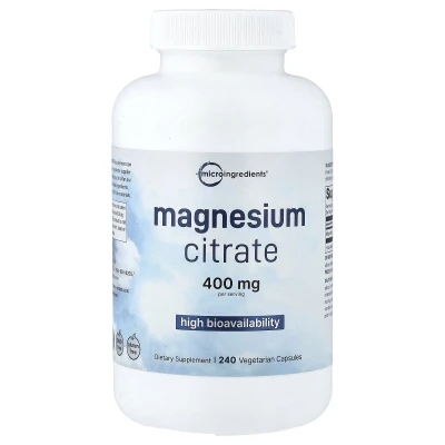 Micro Ingredients - Magnesium Citrate | 240 Vegetarian Capsules (133 mg per Capsule)