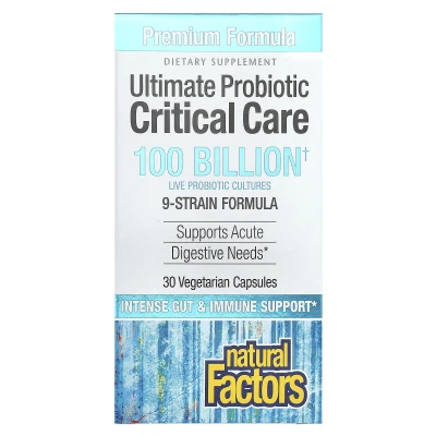 Natural Factors - Ultimate Probiotic | Critical Care | 100 Billion CFU | 30 Vegetarian Capsules