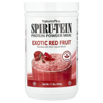 NaturesPlus - Spiru-Tein® | Protein Powder Meal | Exotic Red Fruit | 1.1 lbs (504 g)