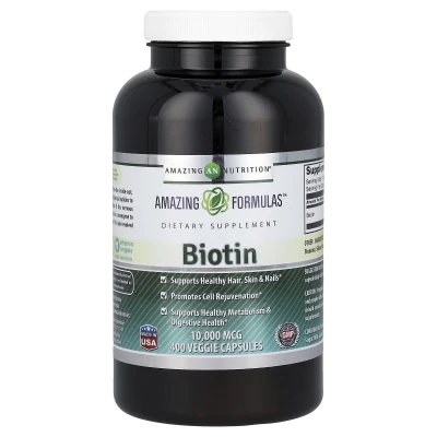 Amazing Nutrition - Biotin | 10000 mcg | 400 Veggie Capsules