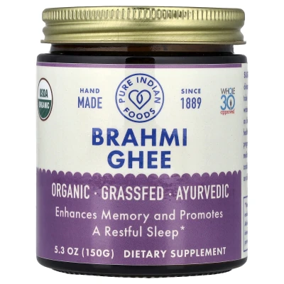 Pure Indian Foods - Organic Brahmi Ghee | 5.3 oz (150 g)