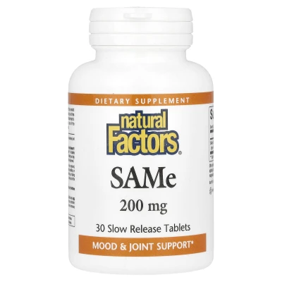 Natural Factors - SAMe | 200 mg | 30 Slow Release Tablets