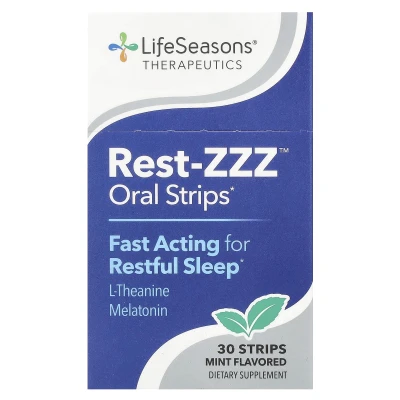 LifeSeasons - Therapeutics | Rest-ZZZ™ Oral Strips | Mint | 30 Strips