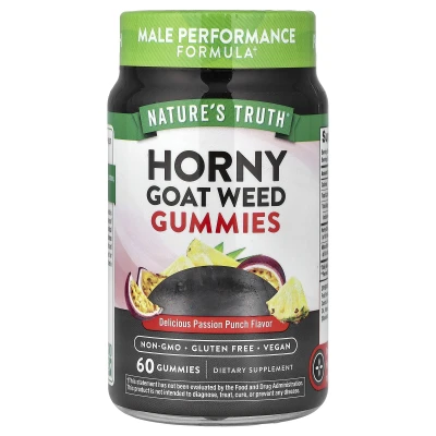 Nature's Truth - Horny Goat Weed Gummies | Delicious Passion Punch | 60 Gummies