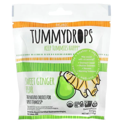 Tummydrops - Organic Sweet Ginger Pear | 33 Lozenges