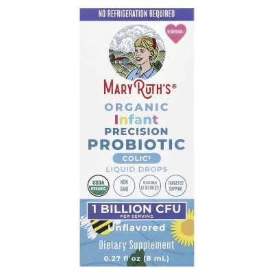 MaryRuth's - Organic Infant Precision Probiotic | Liquid Drops | Newborn+ | Unflavored | 1 Billion CFU | 0.27 fl oz (8 ml)